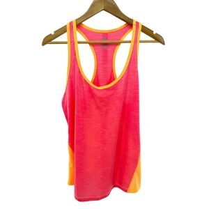 Old‎ Navy Active Neon Pink Orange Racerback Tank Top M Semi Fitted NWT Gym Yoga